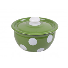 Салатник з кришкою Idilia 1,5 л 2608/4 Білий горох зелений 42109