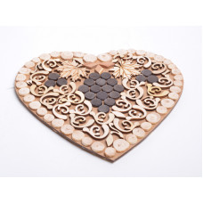 Підставка під гаряче КМ 22*22 см велика Серце Декор 