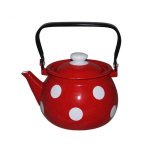 Чайник сферичний Idilia 3,5 л 27130/4 Білий горох червоний 40486 - Сірий/М’ятний