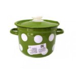 Каструля Idilia 2 л 1610/4 Білий горох Зелений 39902 - Капучіно