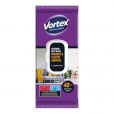Салфетки влажные для мебели Vortex 48 шт с клапаном