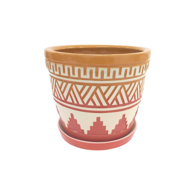 Горщик керамічний КООП Мальва Греція Цегельний 20 см 0156