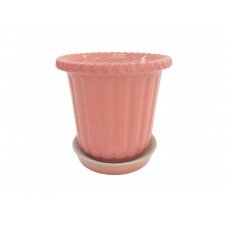 Горщик керамічний КООП Бамбук Кораловий 17 см 0028