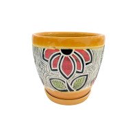 Горщик керамічний КООП Варбург Квітка Помаранч 22 см 0025