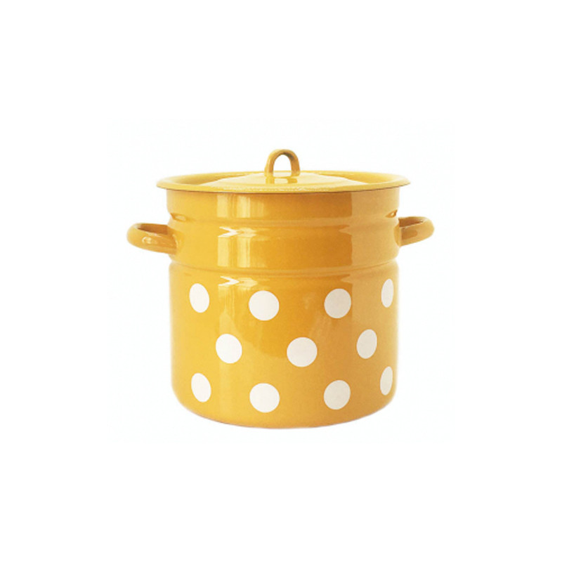 Каструля Idilia 7 л 1620/4 Білий горох Гірчичний 42129 - Бордовий