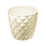 Горщик для квітів Elif Бусинки 11,5 см з піддоном 435 - Білий мармур