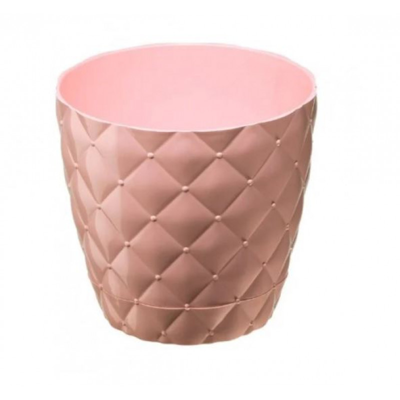 Горщик для квітів Elif Бусинки 11,5 см з піддоном 435 - Білий мармур