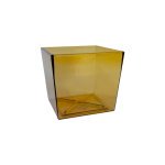 Горщик для міні-орхідей, кактусів Квадрат Прозорий 9 см - Лосось
