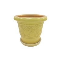 Горщик керамічний КООП Пальмовка Метелик Лимонний 17 см 0104