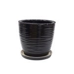 Набір горщиків КООП Сахара 5 пр h-21/16/14/12/10 см Долото Чорний 0173 - Сірий металік