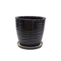 Набір горщиків КООП Сахара 5 пр h-21/16/14/12/10 см Долото Чорний 0173