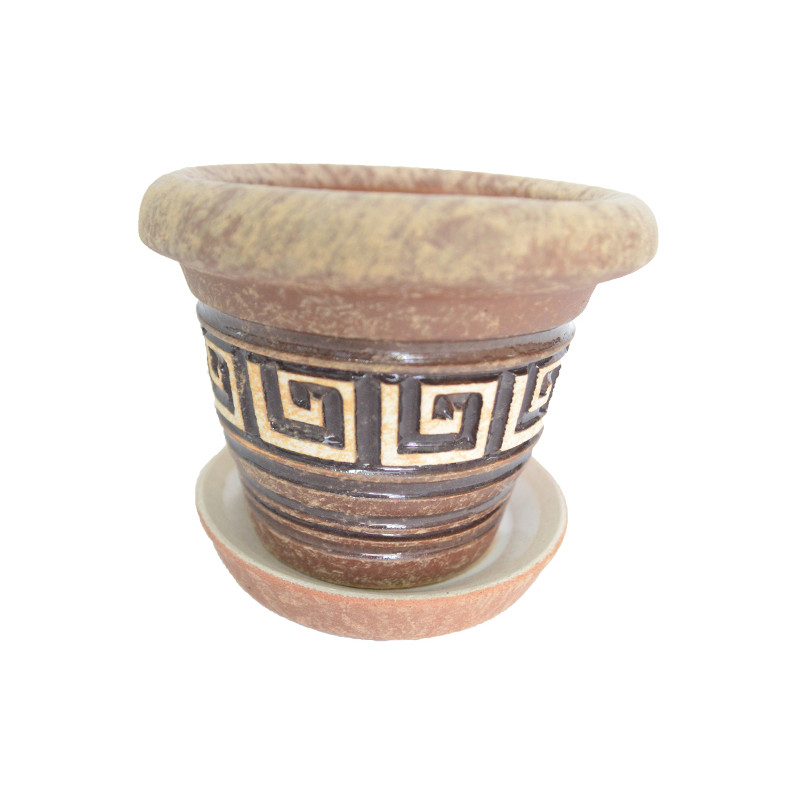 Горщик Пальмовка Лабіринт коричневий 14 см - Anthracite