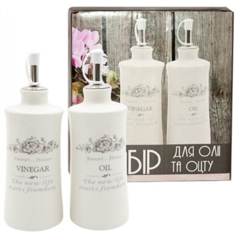 Набір для олії/оцту SNT 2 пр Розарій 700-07-11 - Білий мармур