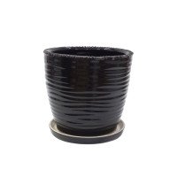 Набір горщиків КООП Сахара 5 пр h-21/16/14/12/10 см Долото Чорний 0173