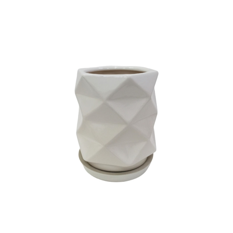 Горщик керамічний КООП Цитрин 19 см Білий 0223 - Морський