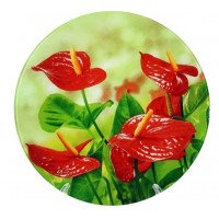 Блюдо стеклянное Lumines 30 см Антуриум S3012 T009