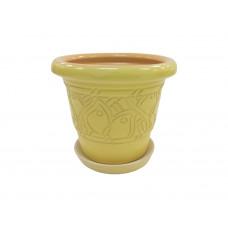 Горщик керамічний КООП Пальмовка Метелик Лимонний 11 см 0104