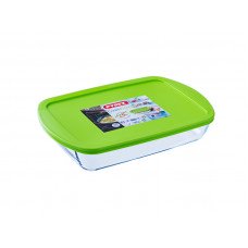 Форма прямоугольная стеклянная с крышкой Pyrex 40*27*7 см 4,5 л 240P002