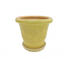 Горщик керамічний КООП Пальмовка Метелик Лимонний 11 см 0104