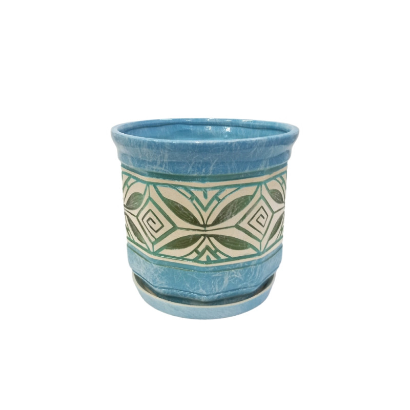 Набір горщиків КООП Кіто 4 пр h-22/17/12/9 см Калейдоскоп Голубий 0078 - Caramel