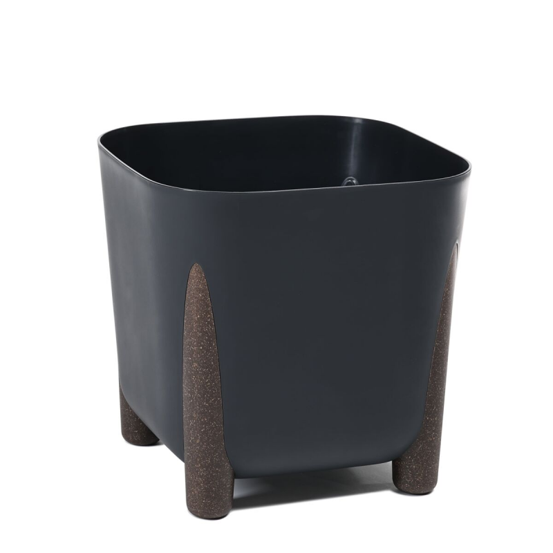 Горщик для квітів Ламела Фріда ЕКО Recycled  квадратний 36*36 см 242 - Сірий Бетон