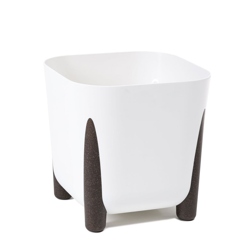 Горщик для квітів Ламела Фріда ЕКО Recycled  квадратний 36*36 см 242 - Сірий Бетон