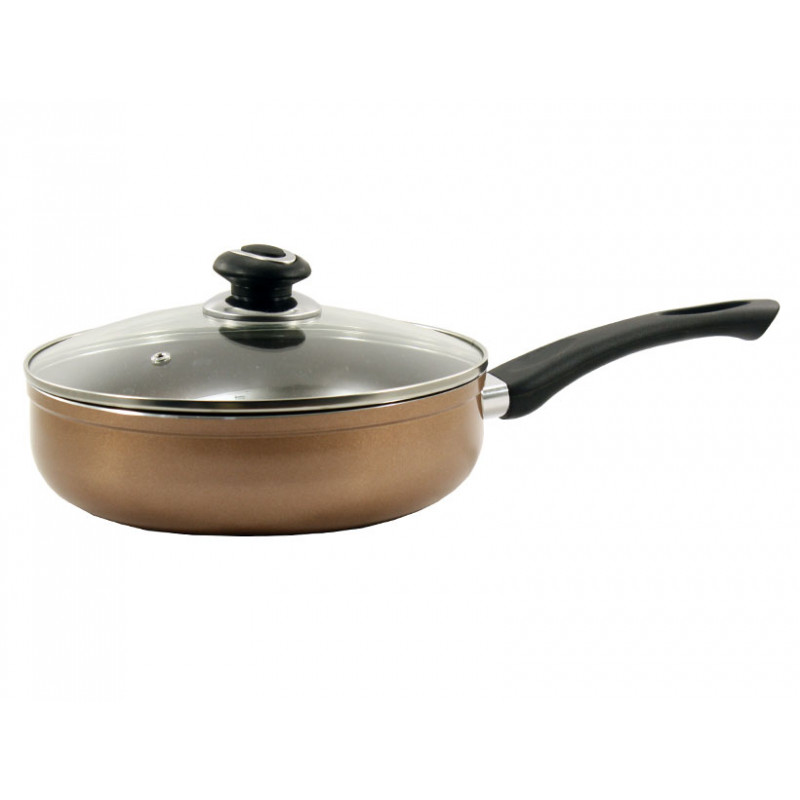 Сковорода глибока з кришкою Zauberg 24 см Мармур Бронза FPM-242 D   - Тюльпан