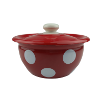 Салатник з кришкою Idilia 1,5 л 2608/4 Білий горох червоний 40091