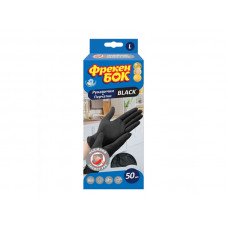 Рукавички латексні Фрекен Бок Black 50 шт L