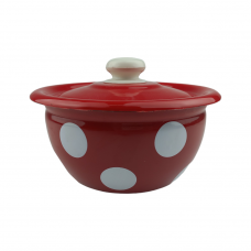 Салатник с крышкой Idilia 1,5 л 2608/4 Белый красный горох 40091