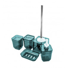 Набор аксессуаров для ванной 5 пр. Eco Fabric Cube Прозрачный Бирюзовый TRL-1254-TT