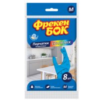 Рукавички гумові Фрекен Бок Color mix 8 шт M