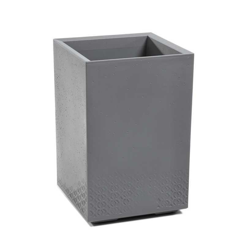 Горщик терасний Ламела Каро ЕКО Recycled Бетон 40*40*60 см 992 - Графіт