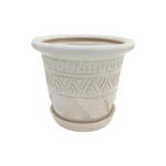 Набір горщиків КООП Бантик 3 пр h-16/12/10 см Греція Білий 0117 - Синій