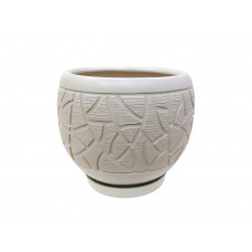 Набір горщиків КООП Трюфель 3 пр h-22/16/11 см Листок Арт Білий 0090