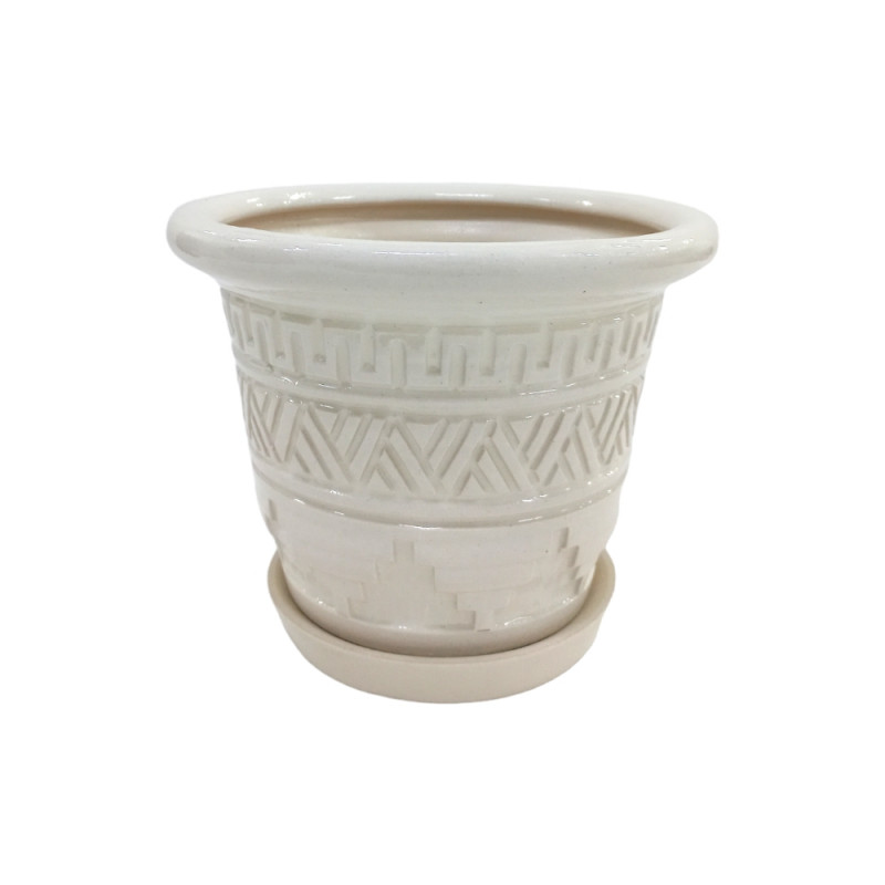 Набір горщиків КООП Бантик 3 пр h-16/12/10 см Греція Білий 0117 - Синій