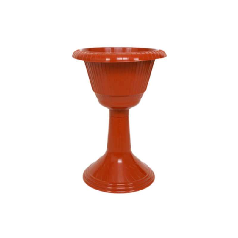 Горщик на високій ніжці Консенсус Полоса 43 см  №2 - Бірюзовий