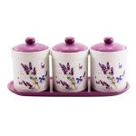 Набір банок для сипучих Interos 3 пр 500 мл Лаванда ZFC048 LV - Помаранчевий