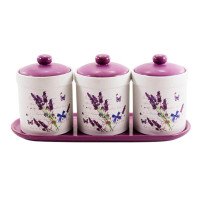 Набір банок для сипучих Interos 3 пр 500 мл Лаванда ZFC048 LV