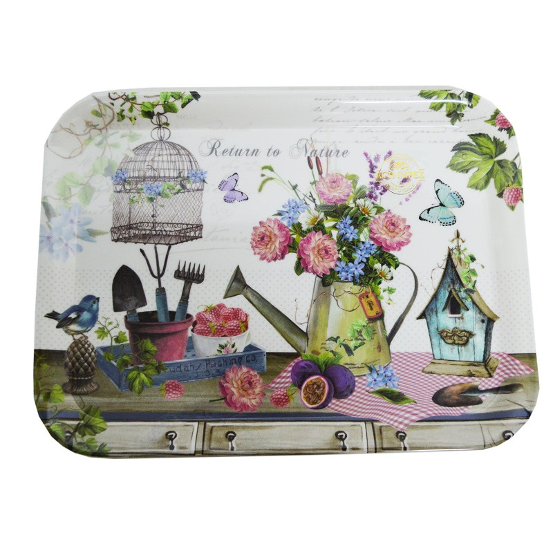 Піднос Вг-Мікс 38,4*28,5*2 см Квіти у вазі 100463  - Фламінго