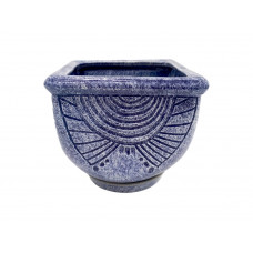 Горщик керамічний КООП Голандія Півколо Синій Мармур 16 см 0085
