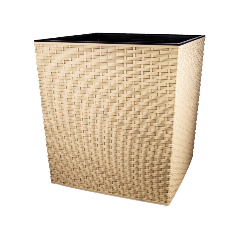 Горщик терасний Ламела Юка Ротанг 25 см з вкладом 595