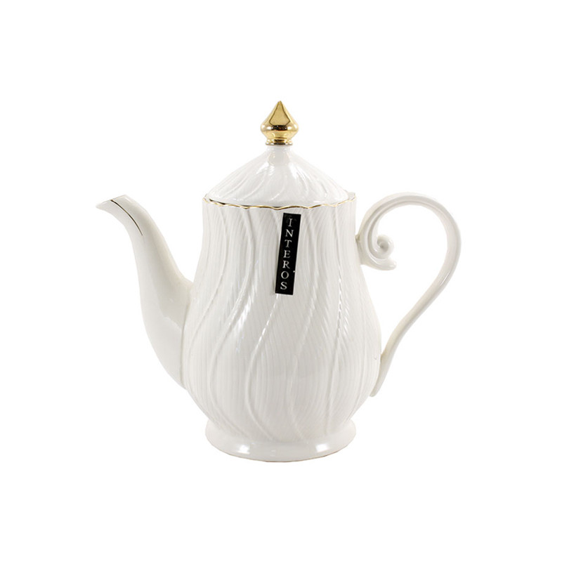 Чайник-заварник фарфор Interos 1 л  Хвиля Снігова Королева LTSL-Q0122-A - Фіалка
