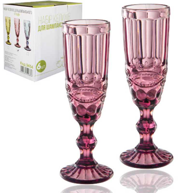 Набор бокалов для шампанского SNT 6 шт 180 мл Винтаж 9455