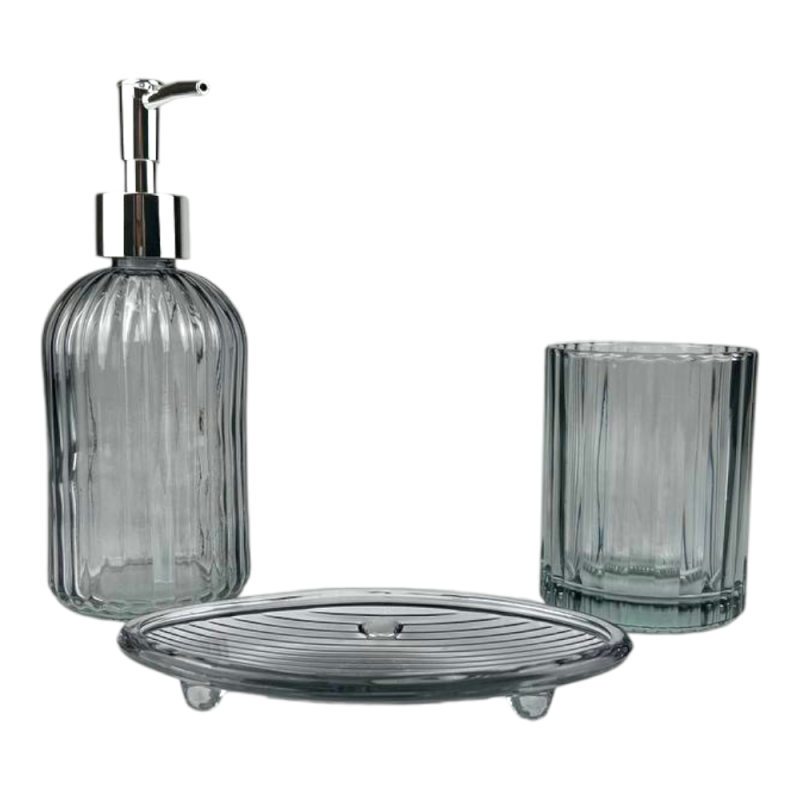 Набір аксесуарів для ванної 3 пр SNT 888-161 - Сірий