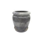 Горщик керамічний КООП Терра Лабіринт Сірий Глянець 35 см 0036 - Соняшник