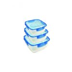 Набір контейнерів StarsPlast з кольоровою кришкою 3 шт 0,275*0,5*0,9 л 94079 - Сірий металік