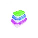 Набір контейнерів герметичних StarsPlast з кольоровою кришкою 3 шт 0,4*0,8*1,4 л 94086 - Латте