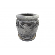 Горщик керамічний КООП Терра Лабіринт Сірий Глянець 35 см 0036