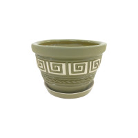 Горщик керамічний КООП Ефіопія Лабіринт Оливковий 15 см 0004